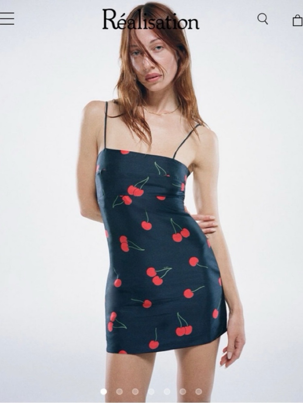 Réalisation Par Navy Cherry Slip Mini Dress